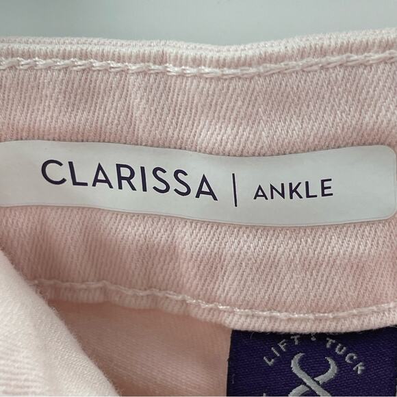 NYDJ Clarissa Ankle Jeans Pink Boho Preppy Stretch Comfy 14P - Picture 9 of 12